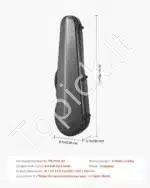 Profesionalus smuiko dėklas 4/4, patvarus ir lengvas, su paminkštintu vidumi, juodas, 790x290x150 mm - Image 7