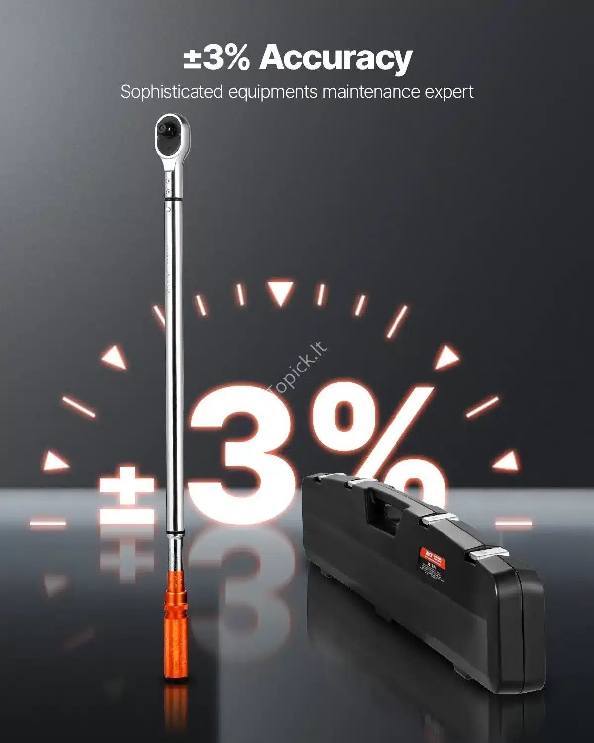 Profesionalus sukimo momento raktas 1010 mm ilgio, 136–814 Nm sukimo momentas, chromuotas plienas, 7.6 kg topick (2) Profesionalus sukimo momento raktas 1010 mm ilgio, 136–814 Nm sukimo momentas, chromuotas plienas, 7.6 kg - Image 2