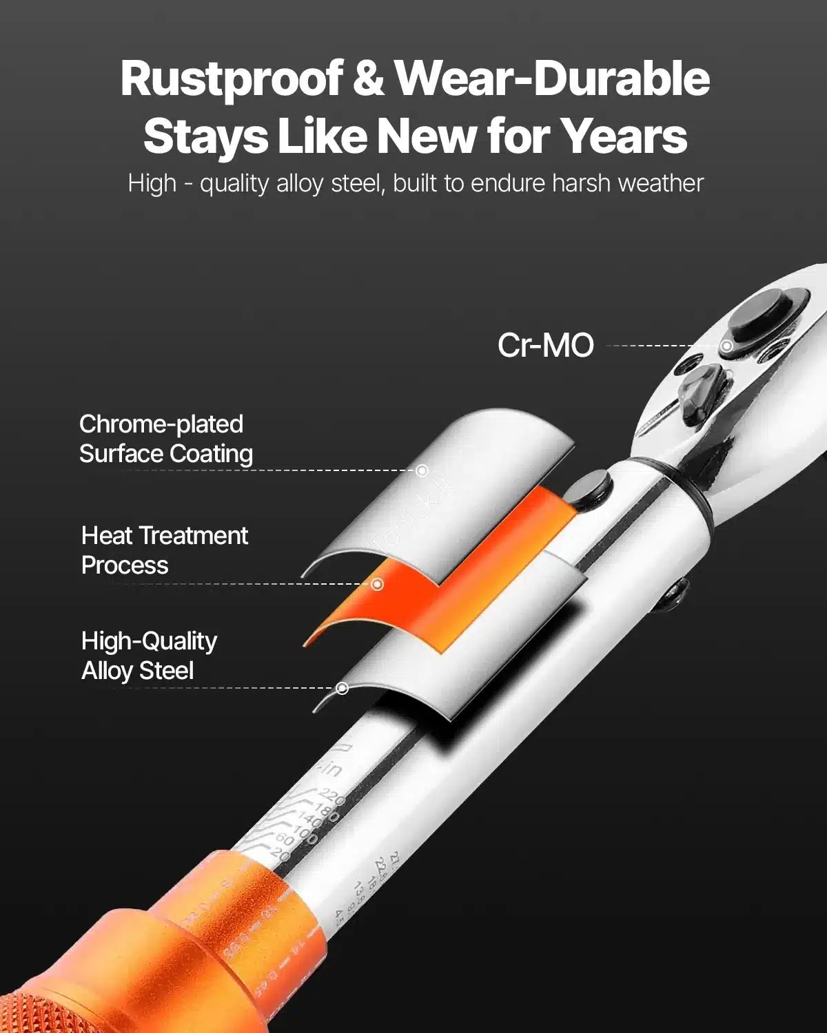 Profesionalus sukimo momento raktas 240 mm, 2.3–27.1 Nm, chromuotas plienas topick (5) Profesionalus sukimo momento raktas 240 mm, 2.3–27.1 Nm, chromuotas plienas - Image 5