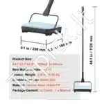 Rankinė kilimų ir grindų šluota, 112x23x16 cm, mėlyna - Image 6