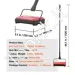 Rankinė kilimų ir grindų šluota, 112x23x16 cm, raudona - Image 6