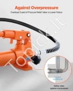 Rankinis Hidraulinis Presas 10T Dirbtuvėms | 130 mm Eiga | | Oranžinis H-Rėmo Plienas - Image 4