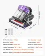 Rankinis dulkių siurblys, 550W, juodas - Image 7