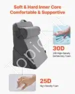 Reguliuojama ortopedinė pagalvė atlošui ir kaklo atramai, 3 dalių komplektas,560 x 770 x 305 mm - Image 2