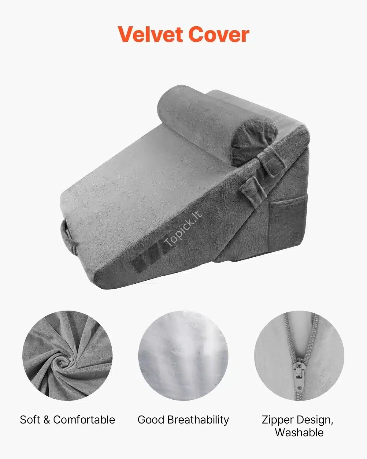 Reguliuojama ortopedinė pagalvė atlošui ir kaklo atramai, 3 dalių komplektas,560 x 770 x 305 mm topick (3) Reguliuojama ortopedinė pagalvė atlošui ir kaklo atramai, 3 dalių komplektas,560 x 770 x 305 mm - Image 3