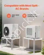 Reguliuojamas Grindinis Stovas Oro Kondicionieriui/Šilumos Siurbliui | Cinkuotas Plienas | 850x430x600 mm | 9000-18000 BTU | 200 kg - Image 6