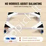 Reguliuojamas buitinės technikos stovas su ratukais 38–61 cm, 150 kg - Image 5