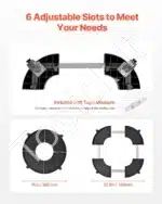 Reguliuojamas mobilus vežimėlis vazonams, 38–58 cm, 181,4 kg apkrova, 360° pasukamas - Image 7