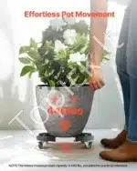 Reguliuojamas mobilus vežimėlis vazonams, 38–58 cm, 181,4 kg apkrova, 360° pasukamas - Image 8