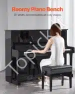 Reguliuojamas pianino suoliukas, 56 x 34 x 49 cm, su daiktadėže - Image 2