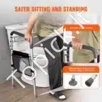 Reguliuojamas tualeto saugos rėmas. 62-77 cm, 44-59 cm,136 kg su rankenomis - Image 3