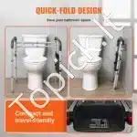 Reguliuojamas tualeto saugos rėmas. 62-77 cm, 44-59 cm,136 kg su rankenomis - Image 5