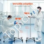 Reguliuojamo Aukščio Serviravimo Vežimėlis Iš Nerūdijančio Plieno – 16 kg Talpa, 515x515 mm, Su Tyliais Ratukais - Image 5