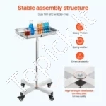 Reguliuojamo Aukščio Serviravimo Vežimėlis Iš Nerūdijančio Plieno – 16 kg Talpa, 515x515 mm, Su Tyliais Ratukais - Image 2