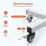 Reguliuojamo Aukščio Serviravimo Vežimėlis Iš Nerūdijančio Plieno – 16 kg Talpa, 515x515 mm, Su Tyliais Ratukais - Image 3