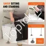 Reguliuojamo aukščio ir pločio tualeto atrama su porankiais,136 kg - Image 3