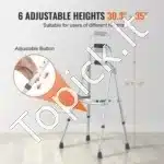 Reguliuojamo aukščio vaikštynė, 770-889 mm, aliuminio lydinys, sulankstoma, atlaiko iki 158 kg - Image 3