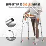 Reguliuojamo aukščio vaikštynė su ratukais, sulankstoma, aliuminio lydinys, atlaiko iki 158 kg - Image 2