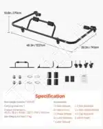 Rinkinys džipų stogo laikymui, 122.7x74.3x27 cm - Image 7