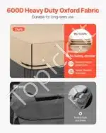 Rudas vandeniui atsparus kubilo uždangalas, pagamintas iš 600D Oksfordo audinio, 2160x2160x508 mm - Image 3