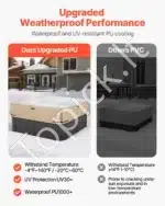 Rudas vandeniui atsparus kubilo uždangalas, pagamintas iš 600D Oksfordo audinio, 2160x2160x508 mm - Image 4