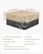 Rudas vandeniui atsparus kubilo uždangalas, pagamintas iš 600D Oksfordo audinio, 2413x2413x508 mm - Image 7