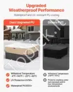 Rudas vandeniui atsparus kubilo uždangalas, pagamintas iš 600D Oksfordo audinio, 2413x2413x508 mm - Image 4