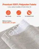 Rudos tamsinančios panelinės žaliuzės (4 vnt.) su reguliuojamu 116–218 cm bėgeliu, karpomu aukščiu, pagamintos iš poliesterio - Image 3