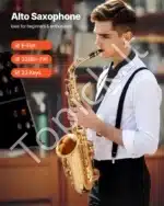 Saksofono komplektas, Alto E-flat, auksinis, 66x21x12 cm - Image 2