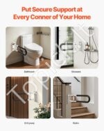 Sieninė rankena tualetui: Kompaktiška atrama su sulankstymo funkcija (60.5 cm) - Image 5