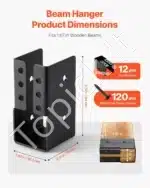 Sijų jungtys, 12 vnt., 49x92 mm medinėms sijoms - Image 2