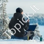 Šildomas Džemperis su Užtrauktuku L Dydis | Unisex Šilta Apranga su 5 Zonomis ir 16000 mAh Baterija | Juoda Spalva - Image 2