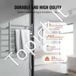 Šildomas elektrinis rankšluosčių džiovintuvas-gyvatukas, 6 strypai, 61 x 50 cm, nerūdijančio plieno - Image 3