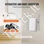 Šildomas elektrinis rankšluosčių džiovintuvas-gyvatukas, 6 strypai, 61 x 50 cm, nerūdijančio plieno - Image 4