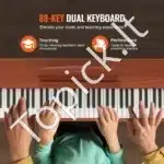 Skaitmeninis pianinas su 88 svertiniais klavišais, stovu, ausinėmis ir pedalais, 1317 x 320 x 740 mm - Image 2