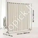 Smėlio spalvos biuro/kambario pertvara su ratukais, 308.5x245.5 cm - Image 6