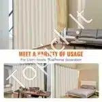 Smėlio spalvos biuro/kambario pertvara su ratukais, 308.5x245.5 cm - Image 5