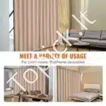 Smėlio spalvos biuro/kambario pertvara su ratukais, 308.5x245.5 cm - Image 5