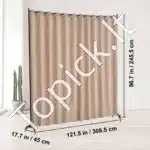 Smėlio spalvos biuro/kambario pertvara su ratukais, 308.5x245.5 cm - Image 6