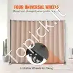 Smėlio spalvos biuro/kambario pertvara su ratukais, 308.5x245.5 cm - Image 3