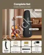 Smuiko komplektas, 3/4 dydžio, eglės ir klevo mediena, rudas, ~57x20x8 cm - Image 6