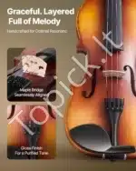 Smuiko komplektas, 3/4 dydžio, eglės ir klevo mediena, rudas, ~57x20x8 cm - Image 2