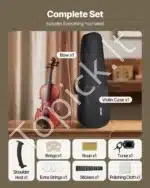 Smuiko komplektas, 4/4 dydis, eglė ir klevas, matinis rudas su raštu, 600x210x85 mm - Image 5