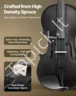 Smuiko komplektas, 4/4 dydis, eglės ir klevo mediena, juoda, 600x210x85 mm - Image 2