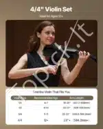 Smuiko komplektas, 4/4 dydis, eglės ir klevo mediena, juoda, 600x210x85 mm - Image 4