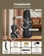 Smuiko komplektas, 4/4 dydis, eglės ir klevo mediena, juoda, 600x210x85 mm - Image 5