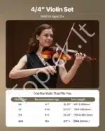 Smuiko komplektas, 4/4 dydis, eglės ir klevo mediena, matinis rudas, 600x210x85 mm - Image 4