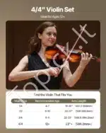 Smuiko komplektas, 4/4 dydžio, rudas, ~60x21x8.5 cm - Image 4