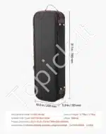 Stačiakampis smuiko dėklas su higrometru 4/4 dydžio, juodas, ~80x26x14 cm, su kuprinės diržais - Image 7