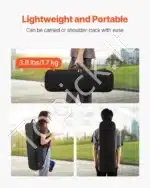 Stačiakampis smuiko dėklas su higrometru 4/4 dydžio, juodas, ~80x26x14 cm, su kuprinės diržais - Image 4